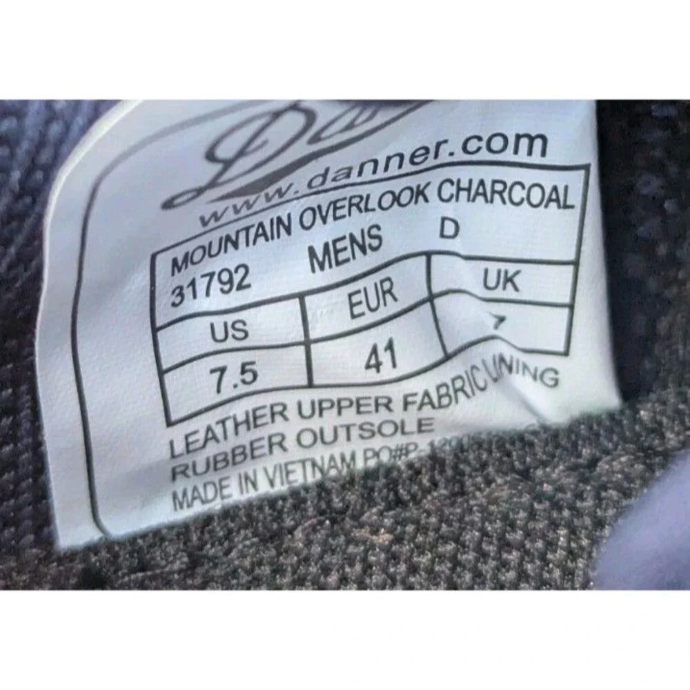 Danner Mountain Overlook Shoes 7.5 Gray Leather Mens 31790 Worn Once! READ
